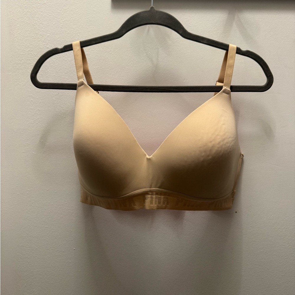 PINK Victoria's Secret Smooth Wireless Nude Bra - Beige